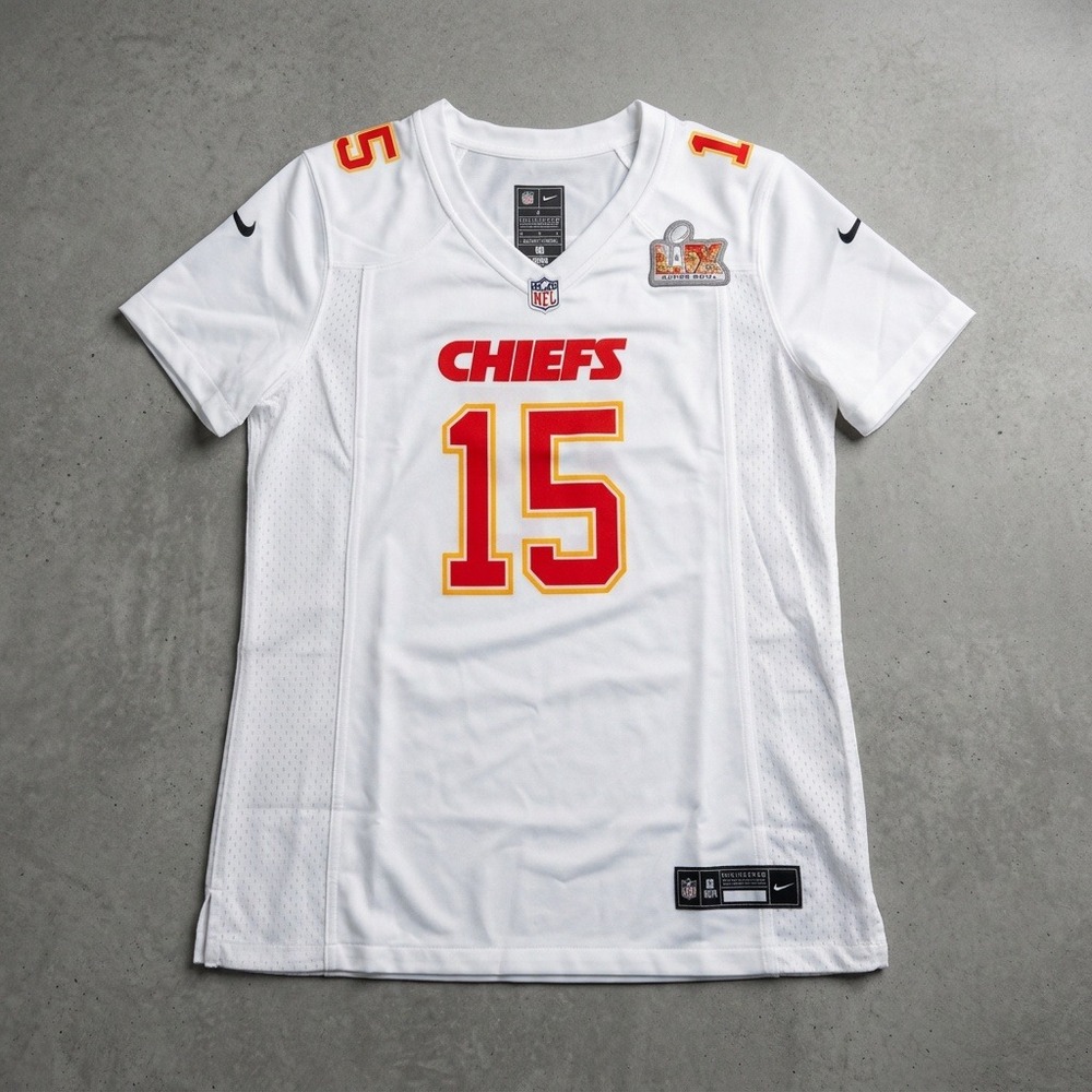 Nike Patrick Mahomes Kansas City Chiefs Super Bowl LIX White Jersey Womens L
